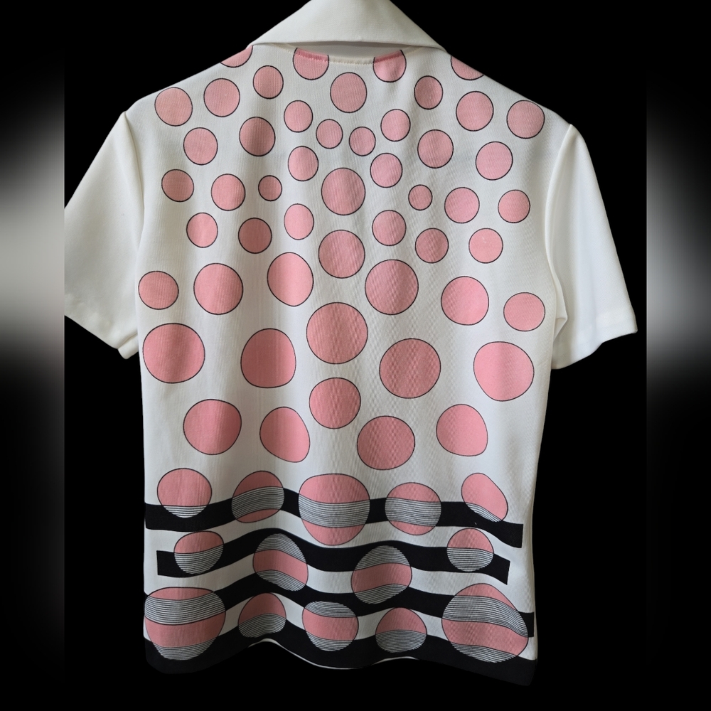 Vintage Patterned Collared Blouse - image 2